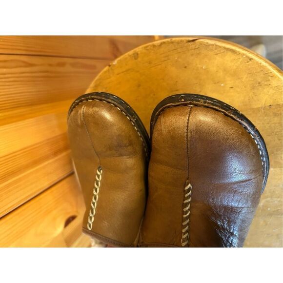 Ugg  Womens Brown Leather Sheepskin  Slip On Fur Trim Size 7 - Picture 7 of 11